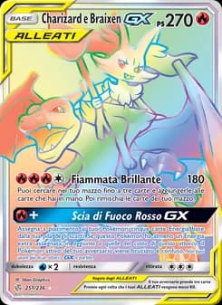 Charizard e Braixen GX card in Italian