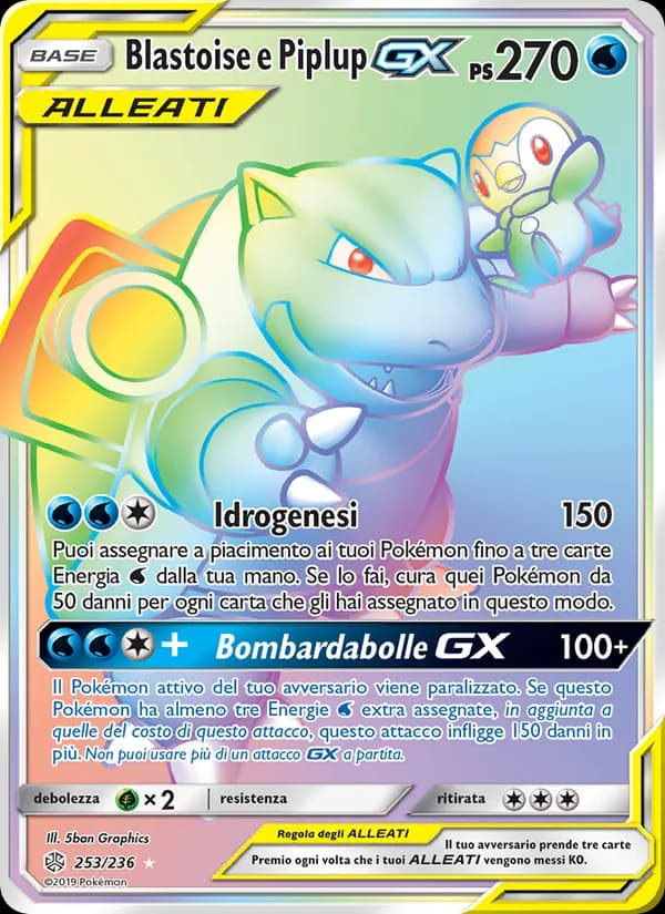 Blastoise e Piplup GX card in Italian