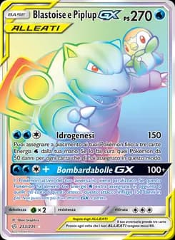 Blastoise e Piplup GX card in Italian
