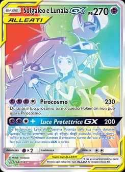 Solgaleo e Lunala GX card in Italian