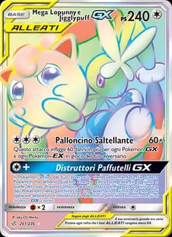 Mega Lopunny e Jigglypuff GX card in Italian