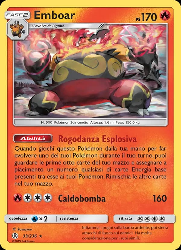 Emboar card in Italian