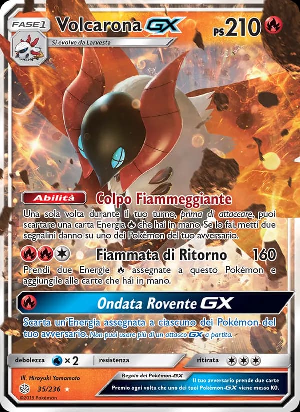 Volcarona GX card in Italian