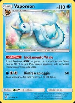 Vaporeon card in Italian