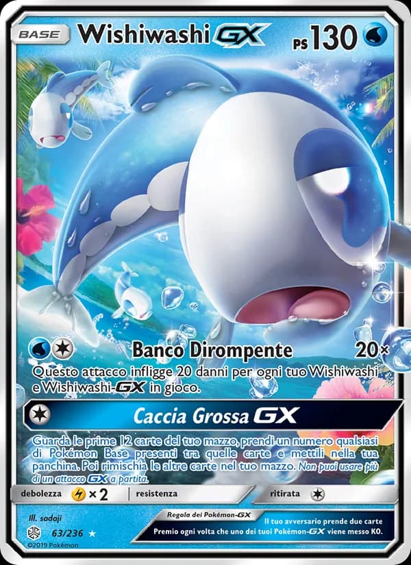 Wishiwashi GX card in Italian