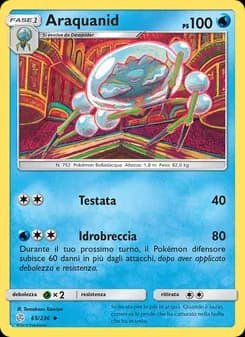 Araquanid card in Italian
