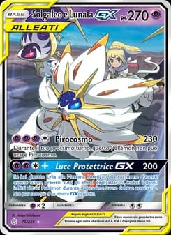 Solgaleo e Lunala GX card in Italian