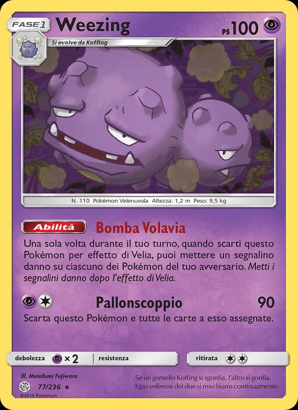 Weezing card in Italian