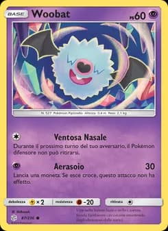 Woobat card in Italian