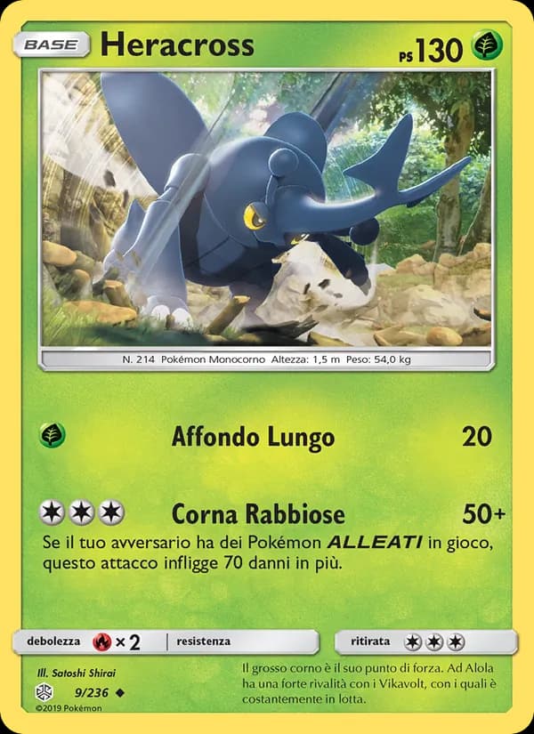 Heracross card in Italian