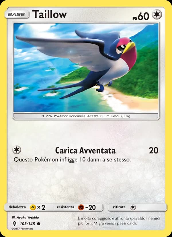 Taillow card in Italian