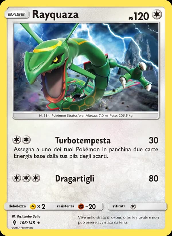 Rayquaza card in Italian
