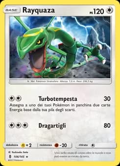 Rayquaza card in Italian