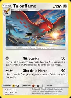 Talonflame card in Italian