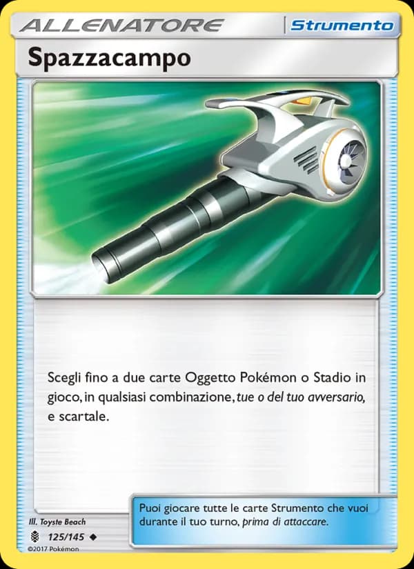 Spazzacampo card in Italian