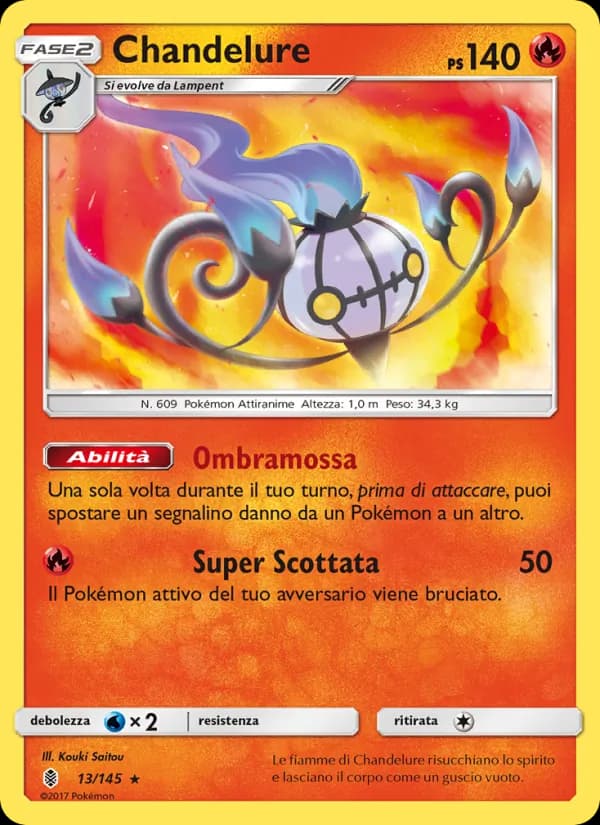 Chandelure card in Italian