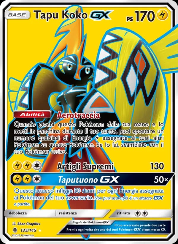 Tapu Koko GX card in Italian