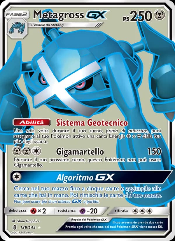Metagross GX card in Italian