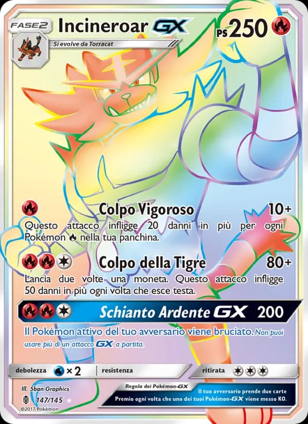 Incineroar GX card in Italian