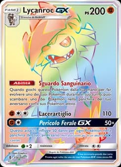 Lycanroc GX card in Italian