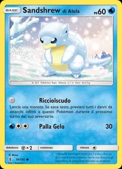 Sandshrew di Alola card in Italian