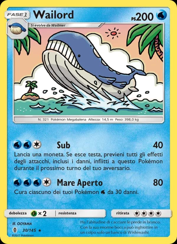 Wailord card in Italian