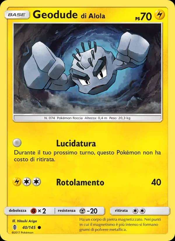 Geodude di Alola card in Italian