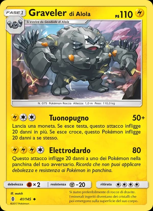 Graveler di Alola card in Italian