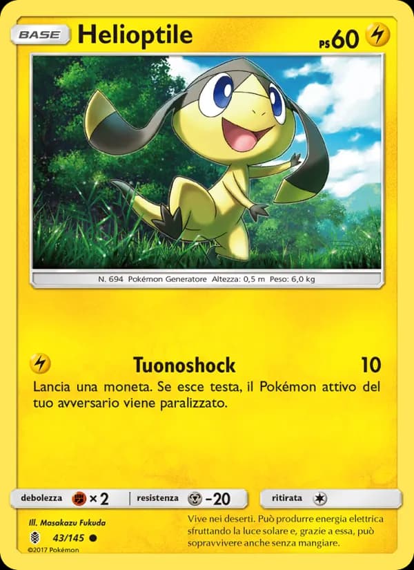 Helioptile card in Italian
