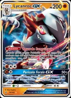 Lycanroc GX card in Italian