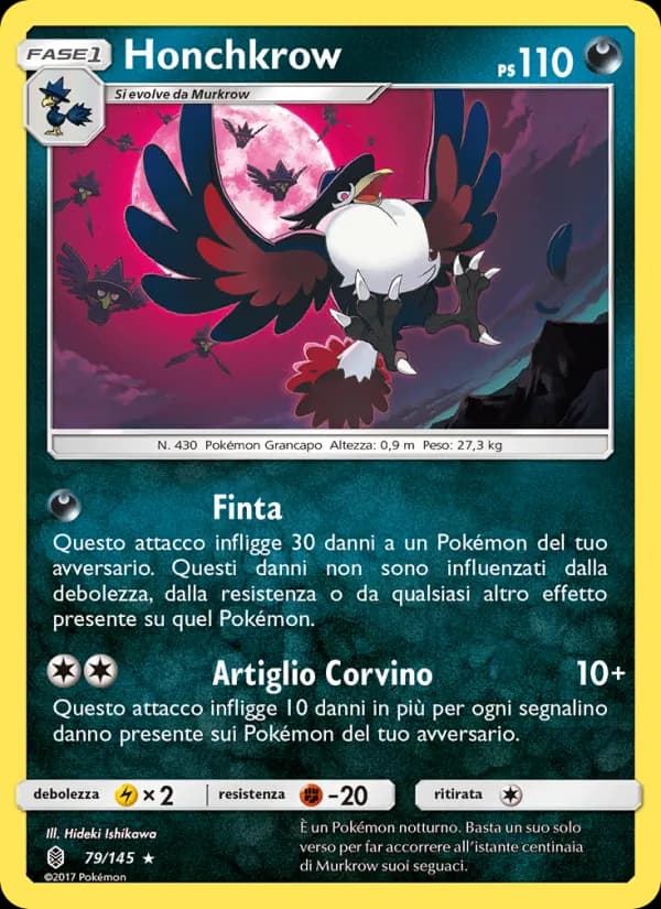 Honchkrow card in Italian