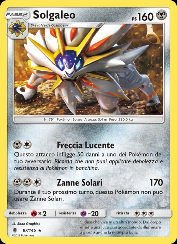 Solgaleo card in Italian