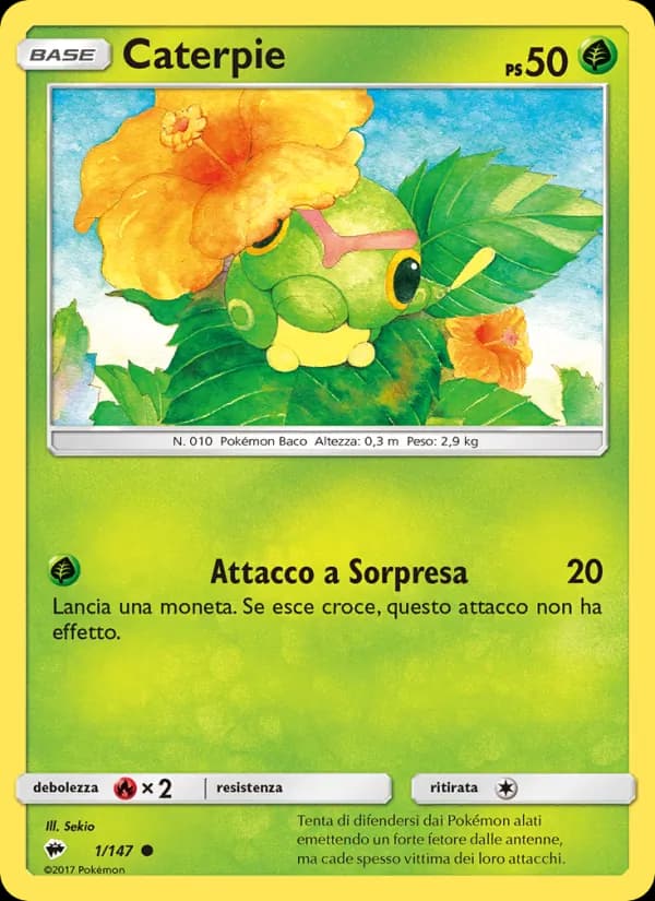 Caterpie card in Italian