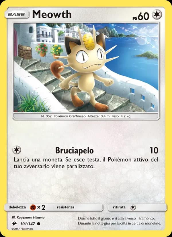 Meowth card in Italian