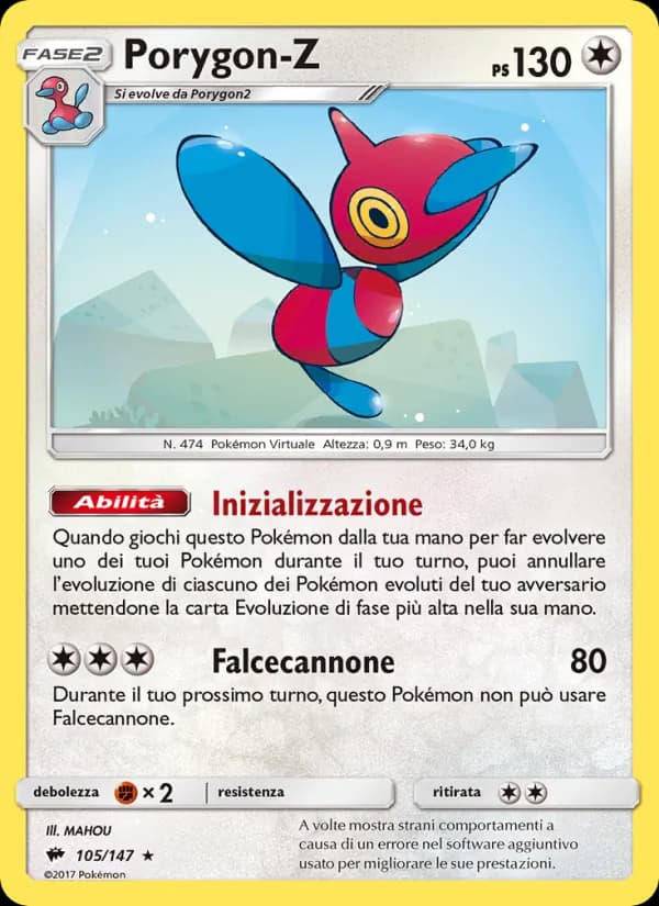 Porygon-Z card in Italian