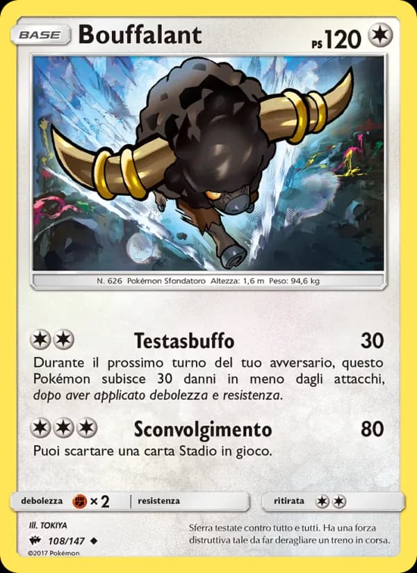 Bouffalant card in Italian