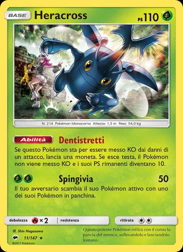 Heracross card in Italian