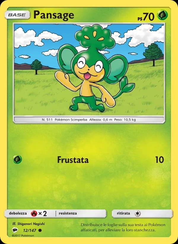 Pansage card in Italian