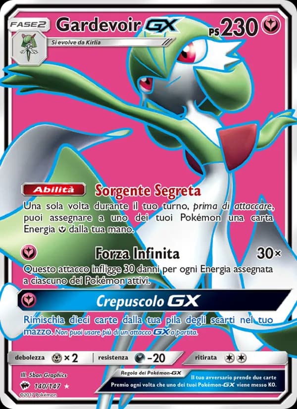 Gardevoir GX card in Italian