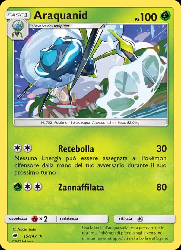 Araquanid card in Italian