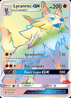 Lycanroc GX card in Italian