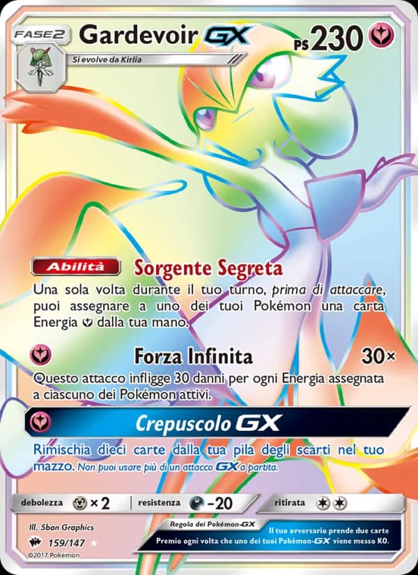 Gardevoir GX card in Italian