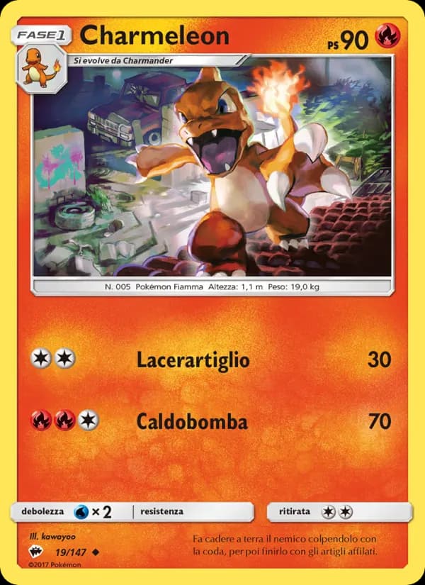 Charmeleon card in Italian