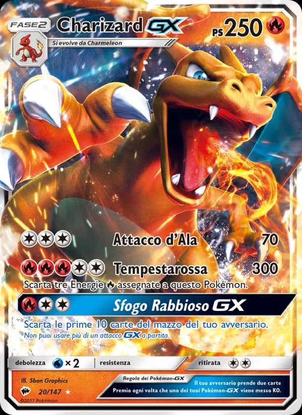Charizard GX card in Italian