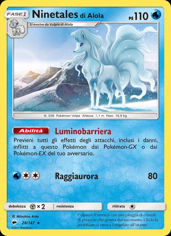 Ninetales di Alola card in Italian