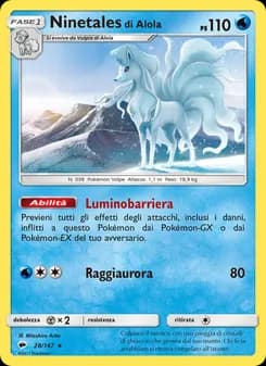 Ninetales di Alola card in Italian