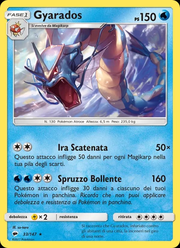Gyarados card in Italian