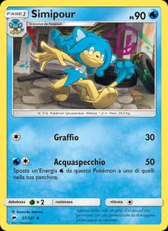 Simipour card in Italian