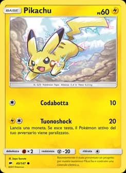 Pikachu card in Italian