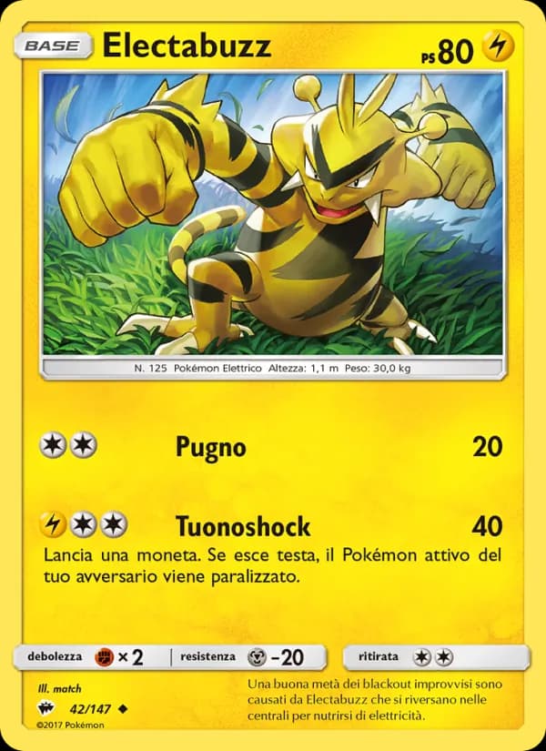 Electabuzz card in Italian